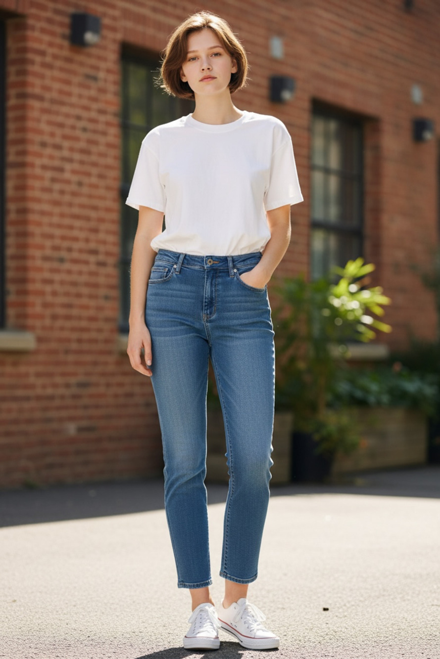 Time and Tru Women's High Rise Cropped Jeans Size 14